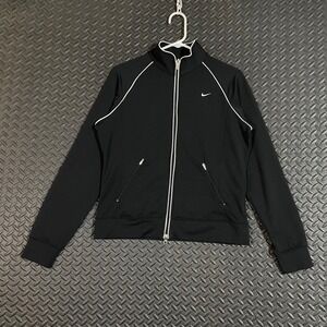 Nike‎ Dri-Fit Black Full Zip Athletic Active Sweater Women's Size Medium